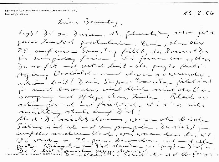 Geburtstagsbrief von Gaya an Beauty